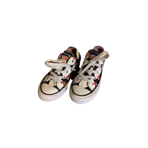 Converse x Hello Kitty Black, White, and Red Sneakers - Girl’s Size 12 - Picture 1 of 7